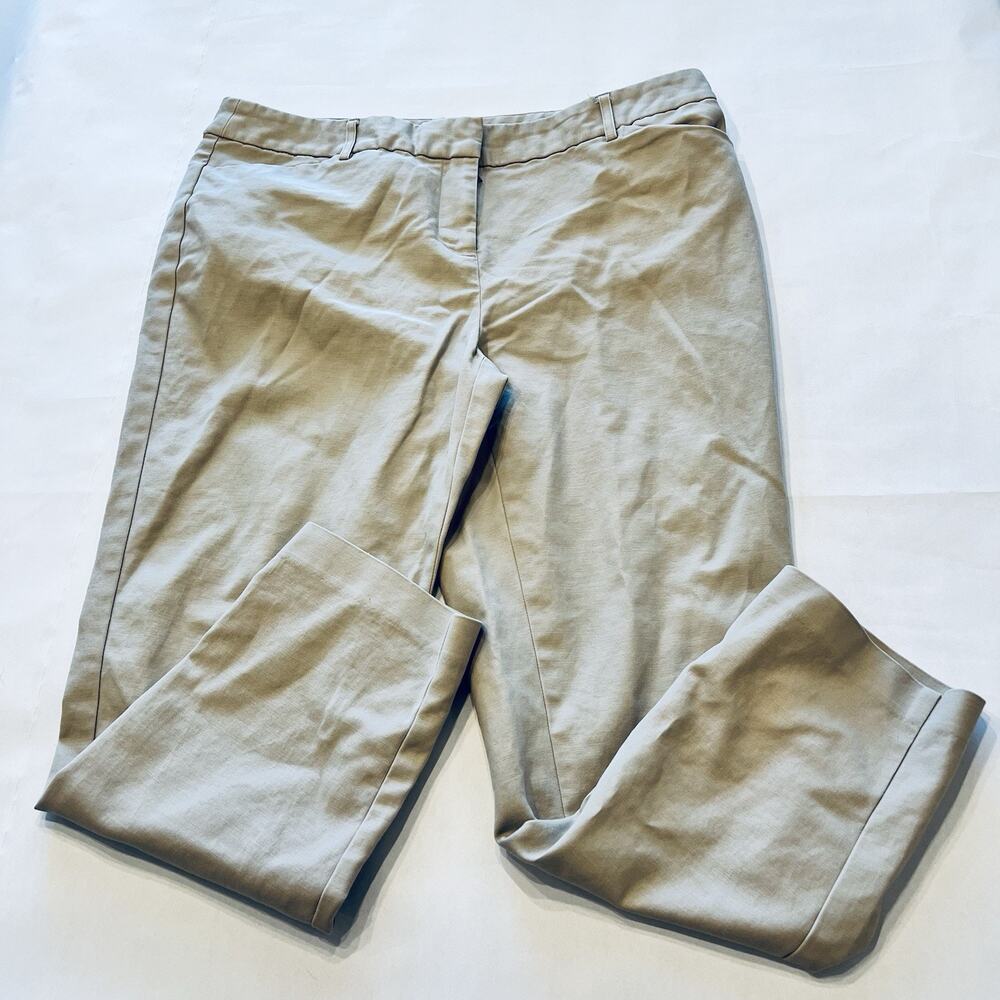 Liz Claiborne Emma Women’s Kaki Mid Rise Slim Pant, sz 12 A0135